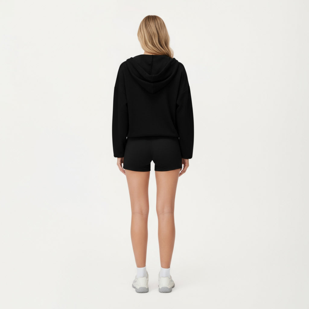 Anna-Kaci Active Women's Waffle Knit Long Sleeve Active Hoodie Top with Deep V-Neckline Relaxed Fit and Soft Stretch Texture for Everyday Comfort