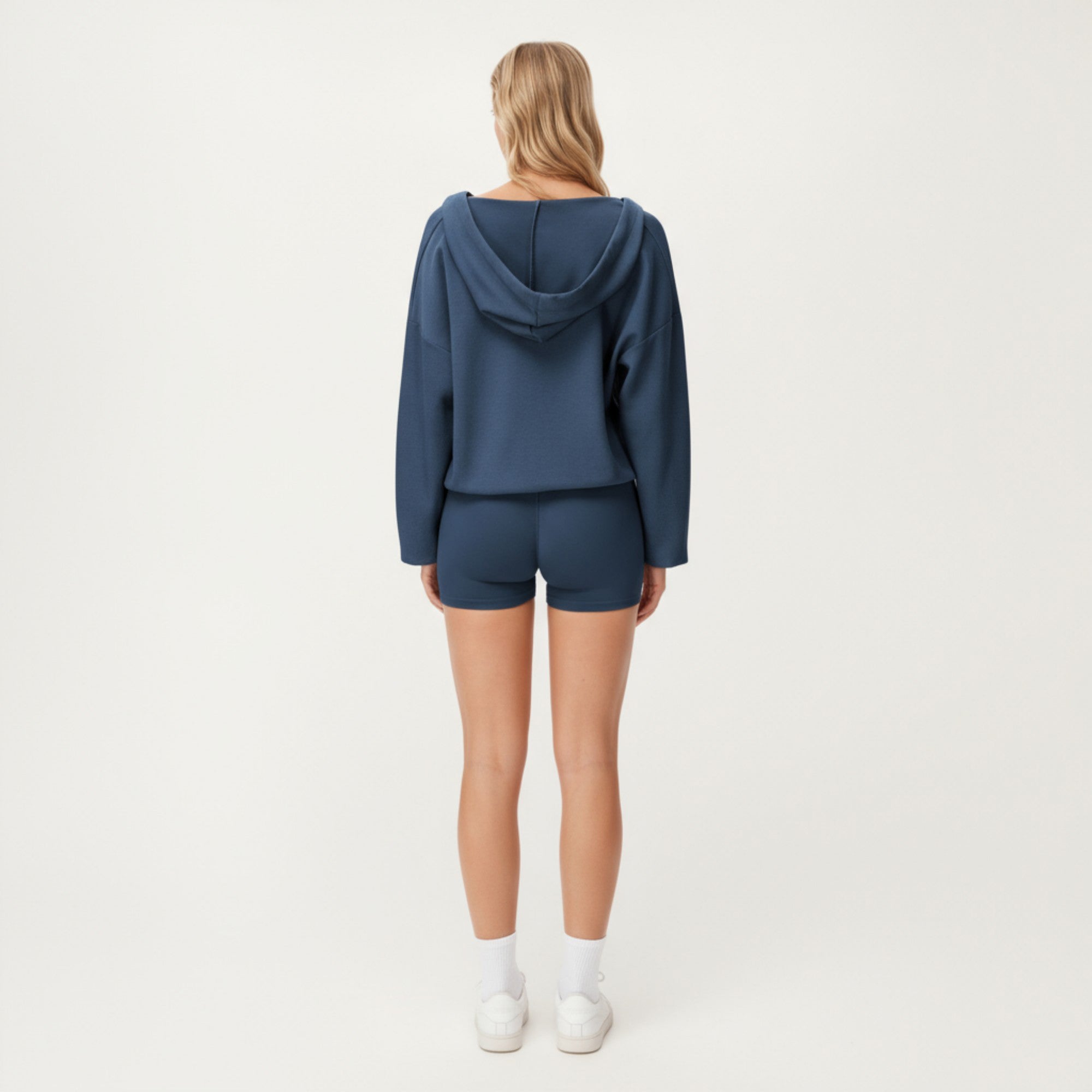 Anna-Kaci Active Women's Waffle Knit Long Sleeve Active Hoodie Top with Deep V-Neckline Relaxed Fit and Soft Stretch Texture for Everyday Comfort