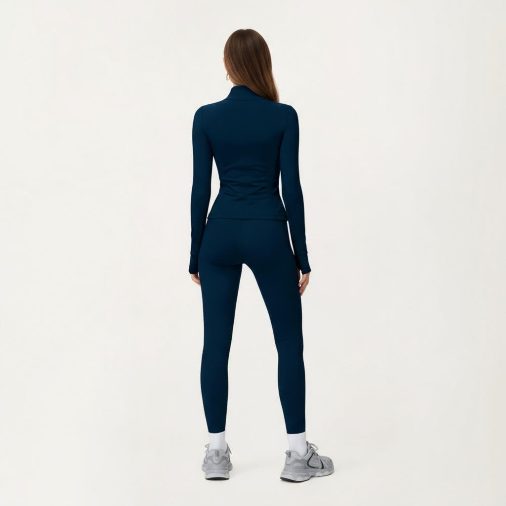 Anna-Kaci Active Women's Long Sleeve Active Jacket with Front Zip Closure Smooth Stretch Fabric and Contoured Seam Detailing for Sleek Fit