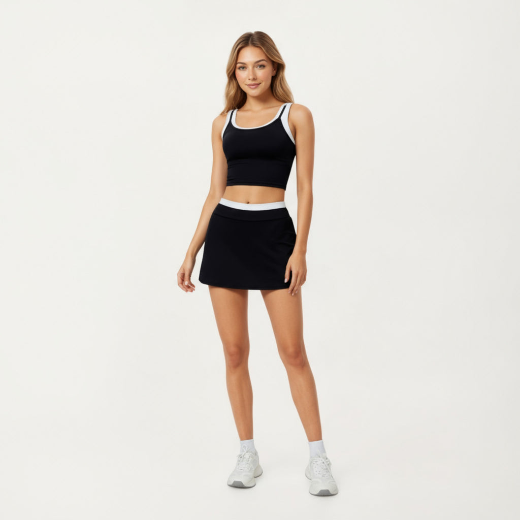 Anna-Kaci Active Women's High Waist Active Skort with Wide Supportive Waistband and Smooth Stretch Performance Fabric for Sleek Contoured Fit