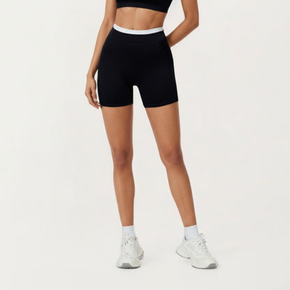 Anna-Kaci Active Women's High Waist Compression Bike Shorts with Wide Supportive Waistband and Smooth Contoured Fit for Streamlined Performance