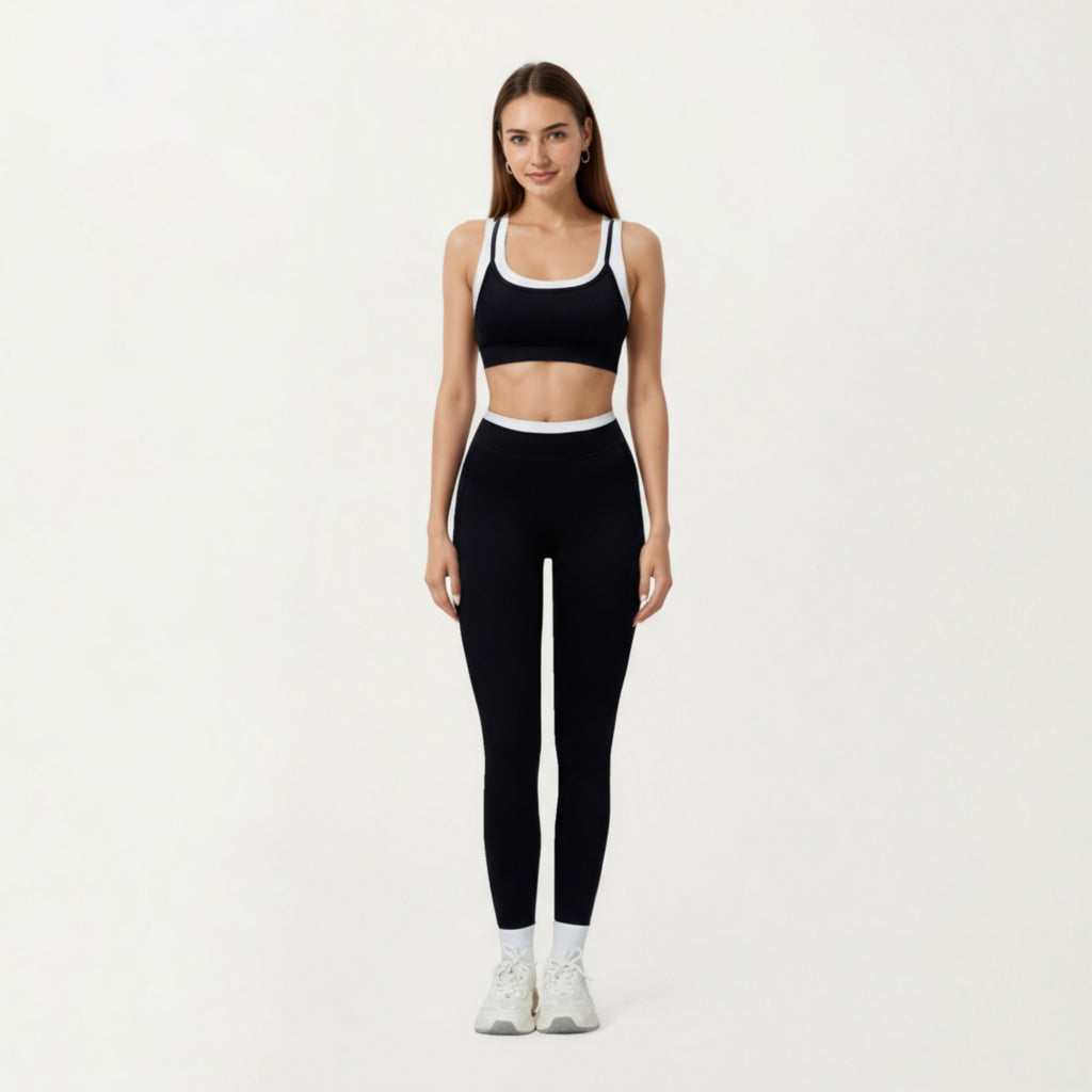 Anna-Kaci Active Women's High Waist Compression Leggings with Wide Supportive Waistband and Sleek Contoured Fit for Streamlined Active Comfort
