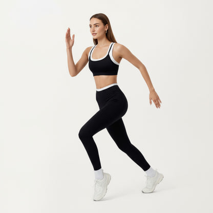Anna-Kaci Active Women's High Waist Compression Leggings with Wide Supportive Waistband and Sleek Contoured Fit for Streamlined Active Comfort