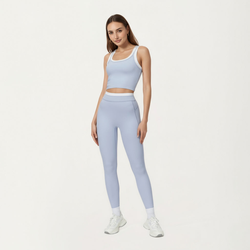 Anna-Kaci Active Women's High Waist Compression Leggings with Wide Supportive Waistband and Sleek Contoured Fit for Streamlined Active Comfort