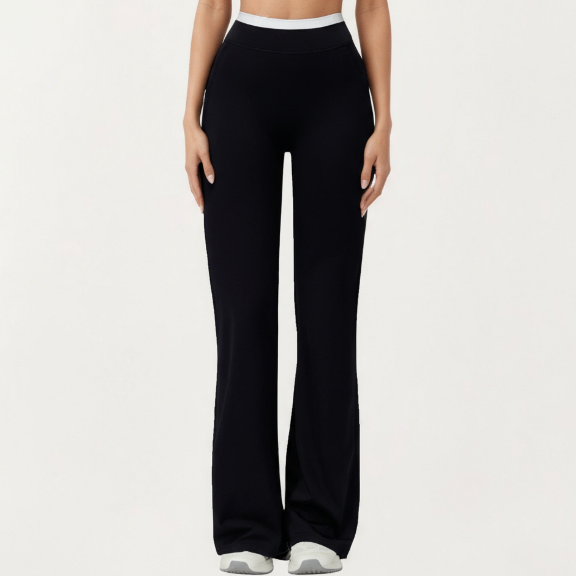 Anna-Kaci Active Women's High Waist Flare Leg Active Pants with Wide Supportive Waistband and Smooth Streamlined Silhouette for Everyday Comfort