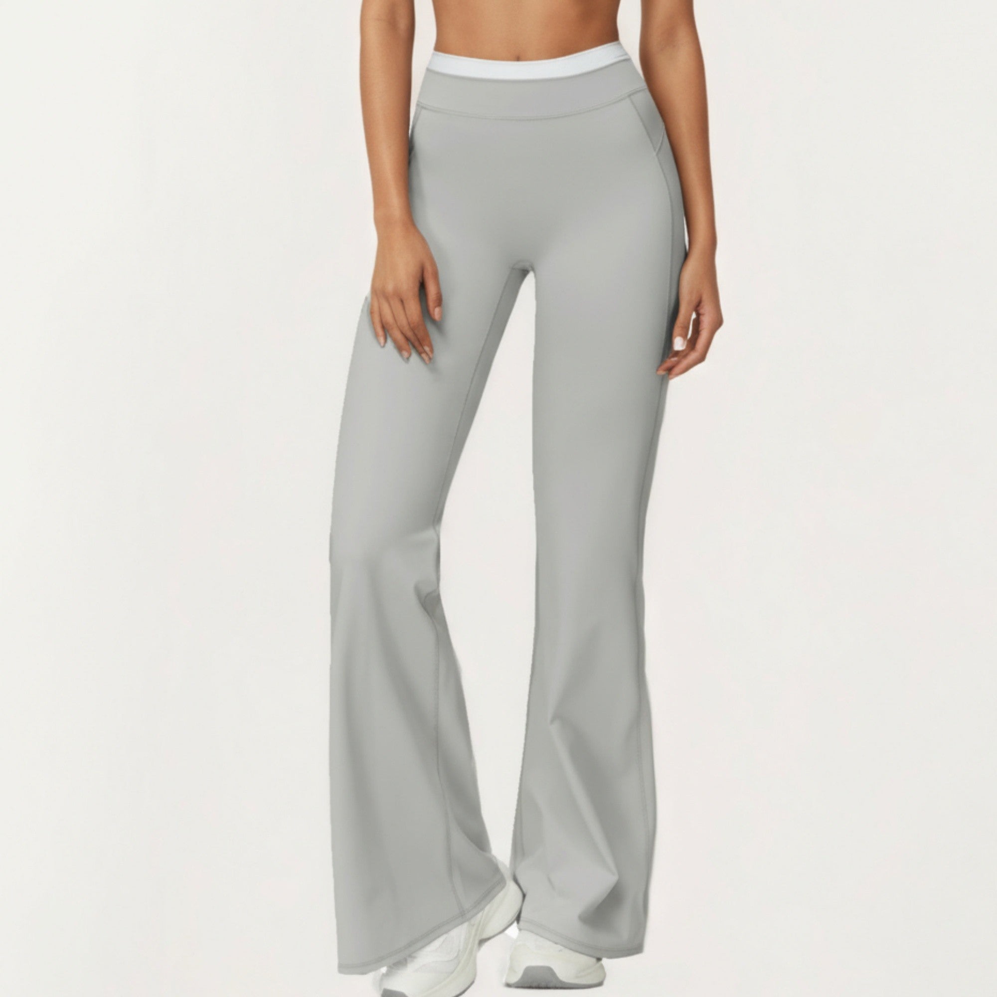 Anna-Kaci Active Women's High Waist Flare Leg Active Pants with Wide Supportive Waistband and Smooth Streamlined Silhouette for Everyday Comfort