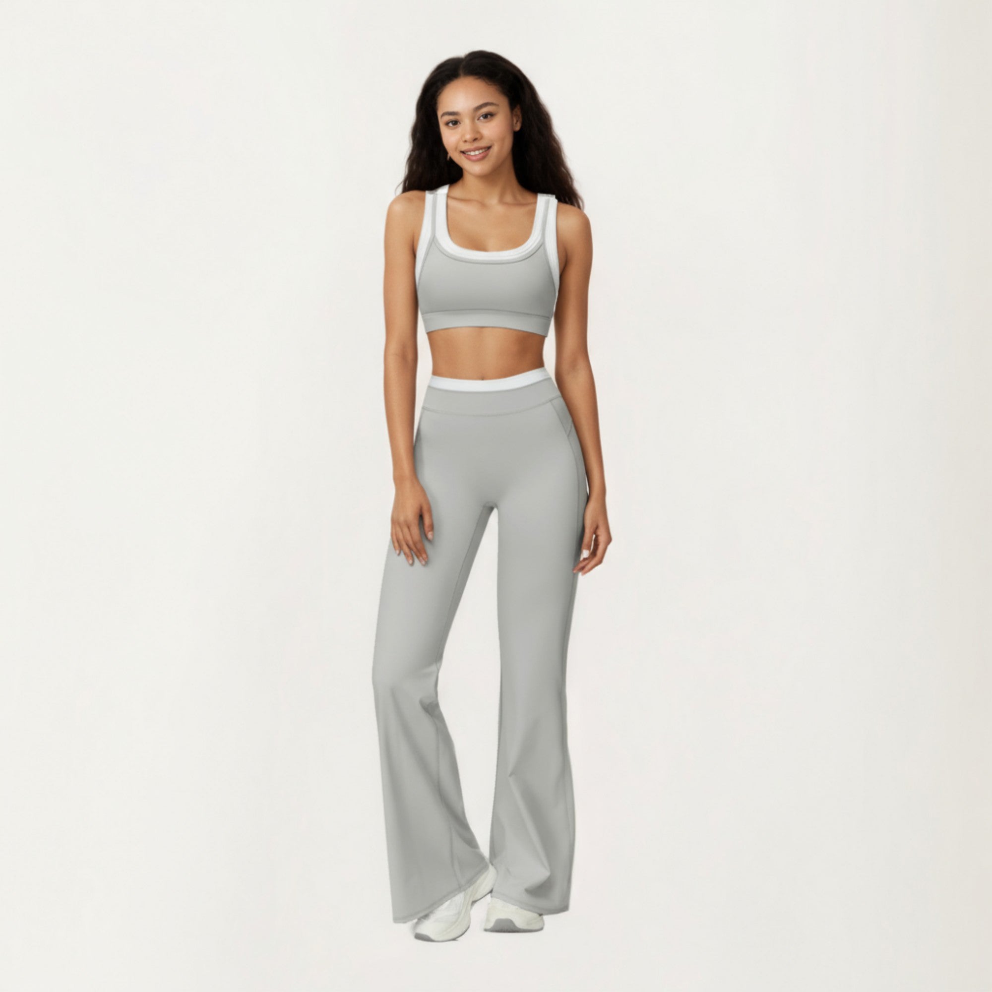 Anna-Kaci Active Women's High Waist Flare Leg Active Pants with Wide Supportive Waistband and Smooth Streamlined Silhouette for Everyday Comfort