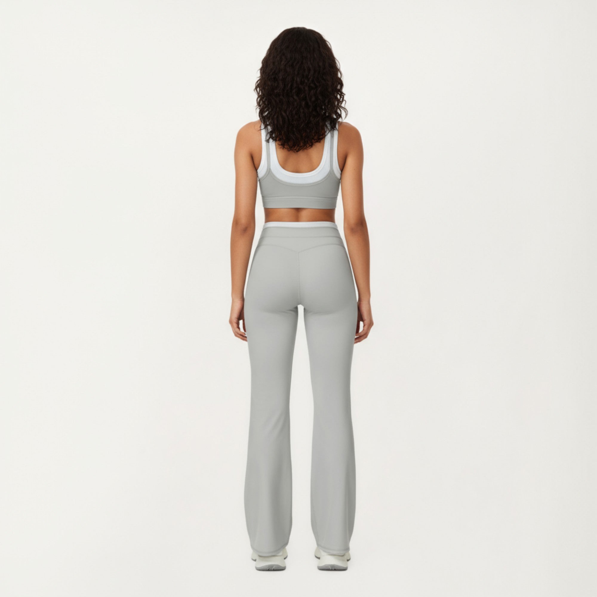 Anna-Kaci Active Women's High Waist Flare Leg Active Pants with Wide Supportive Waistband and Smooth Streamlined Silhouette for Everyday Comfort