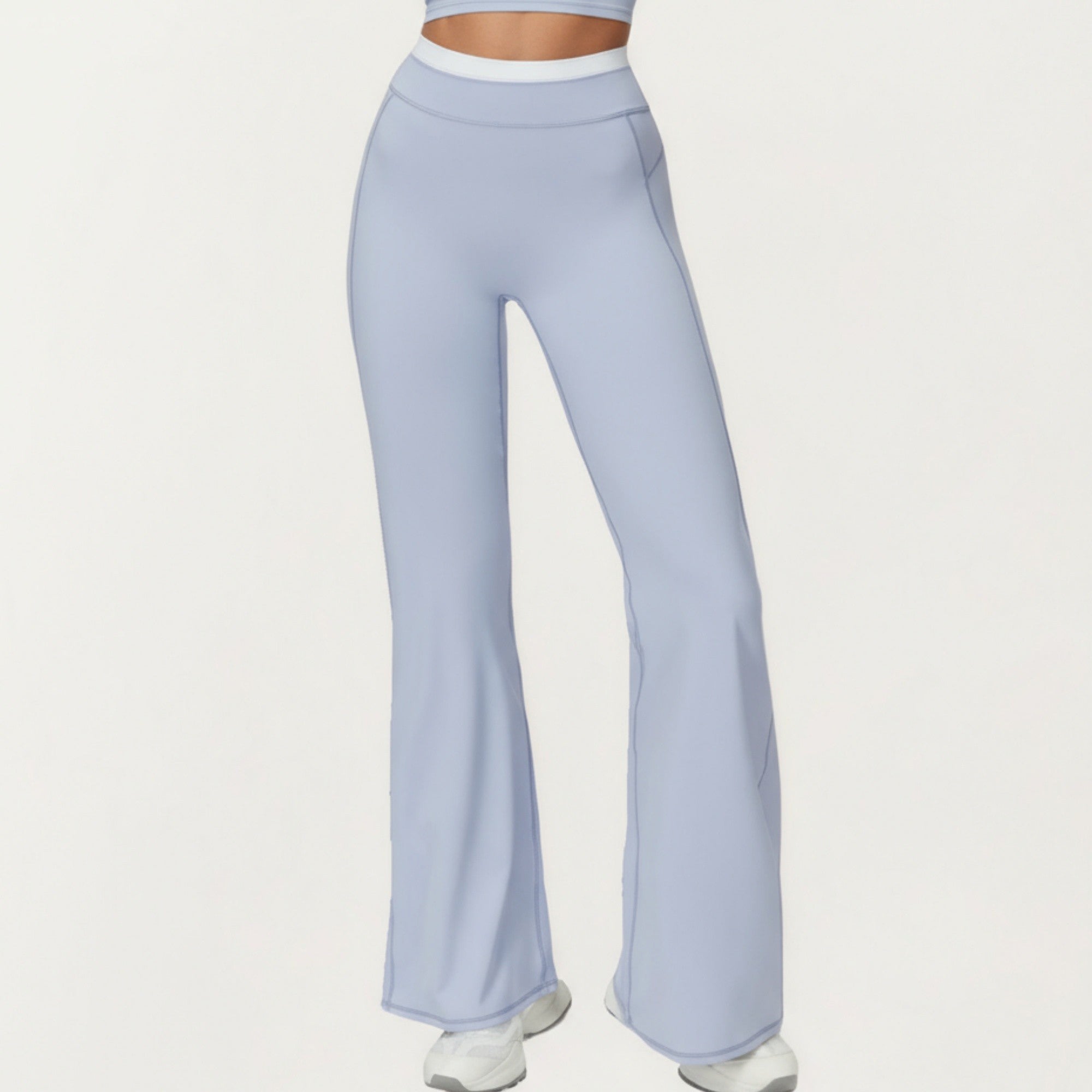 Anna-Kaci Active Women's High Waist Flare Leg Active Pants with Wide Supportive Waistband and Smooth Streamlined Silhouette for Everyday Comfort