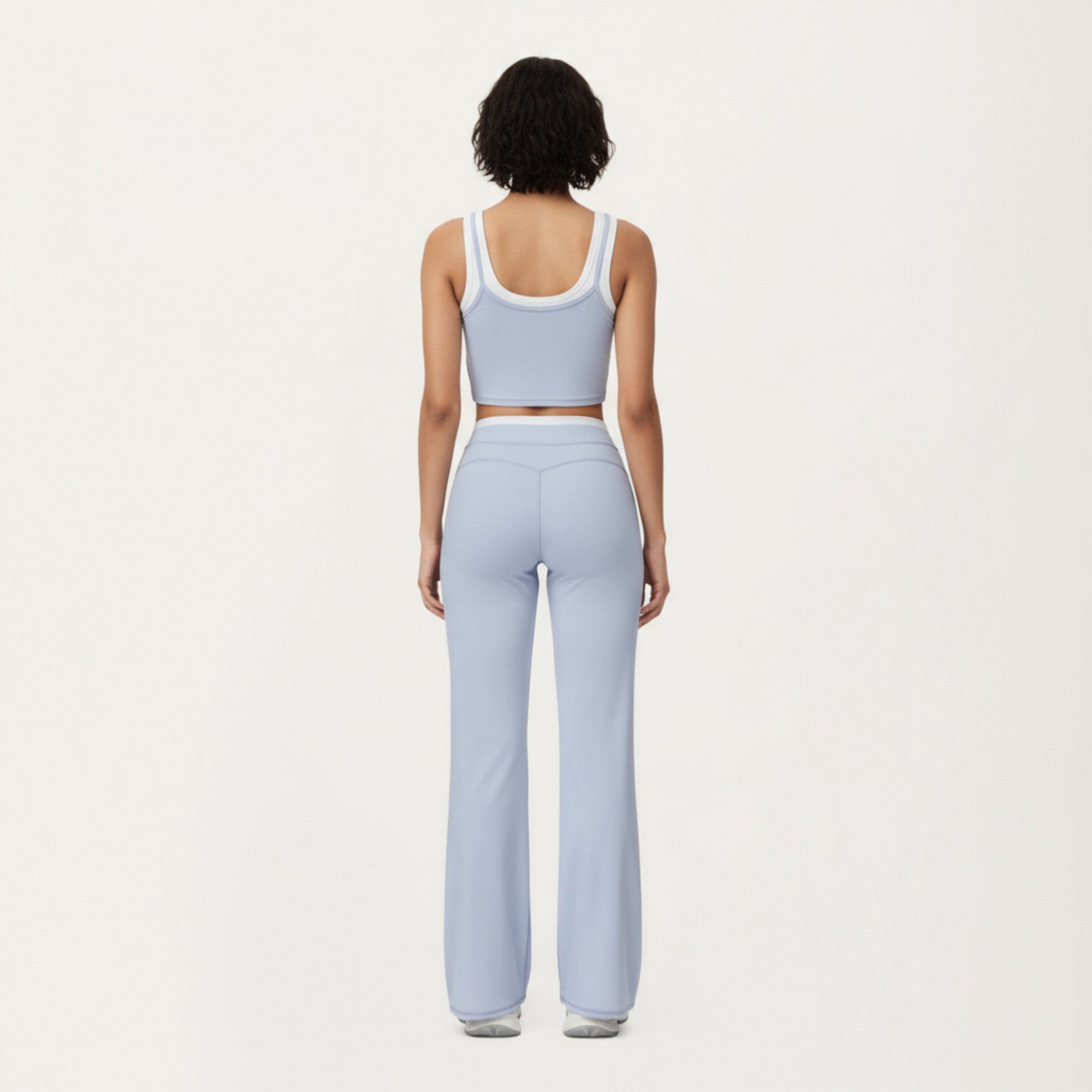 Anna-Kaci Active Women's High Waist Flare Leg Active Pants with Wide Supportive Waistband and Smooth Streamlined Silhouette for Everyday Comfort
