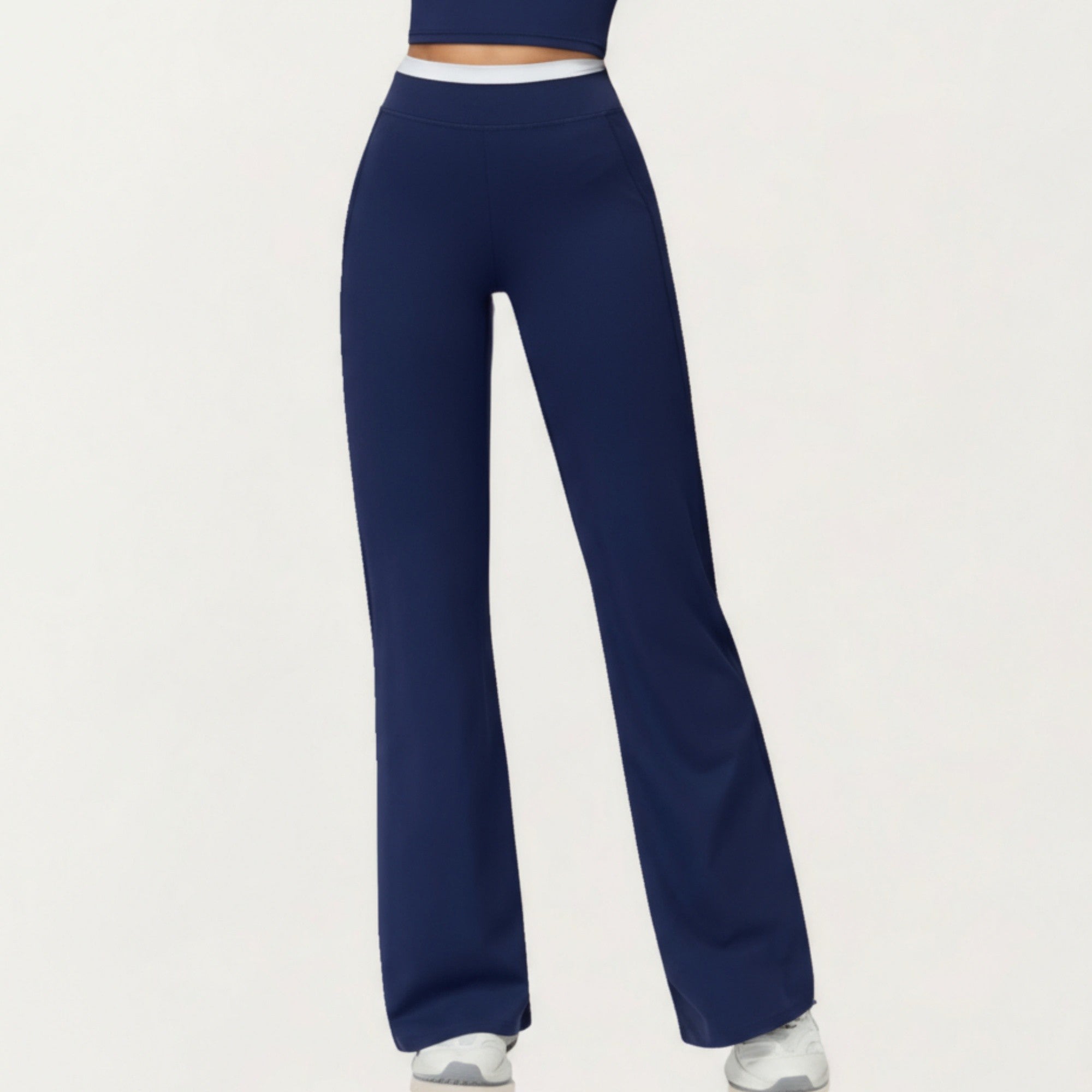 Anna-Kaci Active Women's High Waist Flare Leg Active Pants with Wide Supportive Waistband and Smooth Streamlined Silhouette for Everyday Comfort