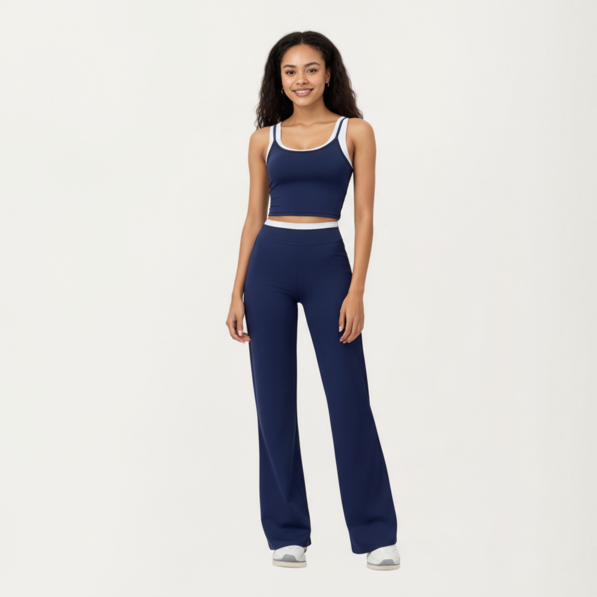 Anna-Kaci Active Women's High Waist Flare Leg Active Pants with Wide Supportive Waistband and Smooth Streamlined Silhouette for Everyday Comfort