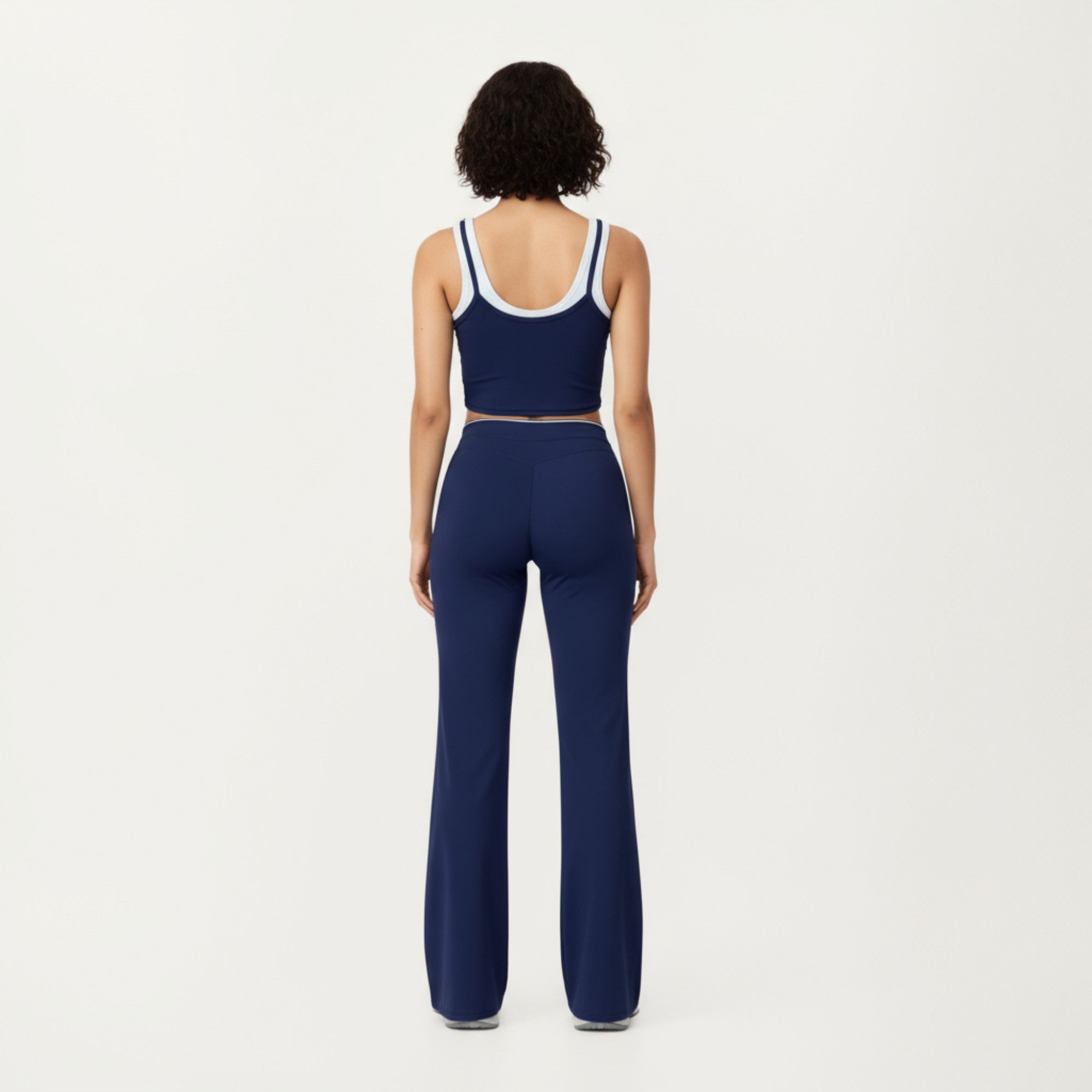 Anna-Kaci Active Women's High Waist Flare Leg Active Pants with Wide Supportive Waistband and Smooth Streamlined Silhouette for Everyday Comfort