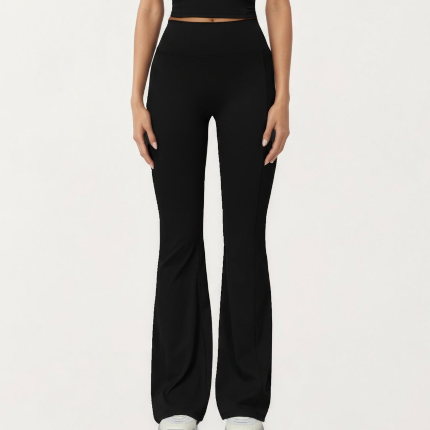 Anna-Kaci Active Women's High Waist Flare Leg Athletic Pants with Smooth Stretch Fabric and Contoured Supportive Fit for Comfortable Daily Movement