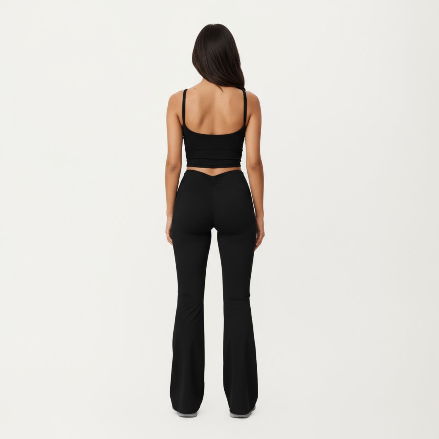 Anna-Kaci Active Women's High Waist Flare Leg Athletic Pants with Smooth Stretch Fabric and Contoured Supportive Fit for Comfortable Daily Movement