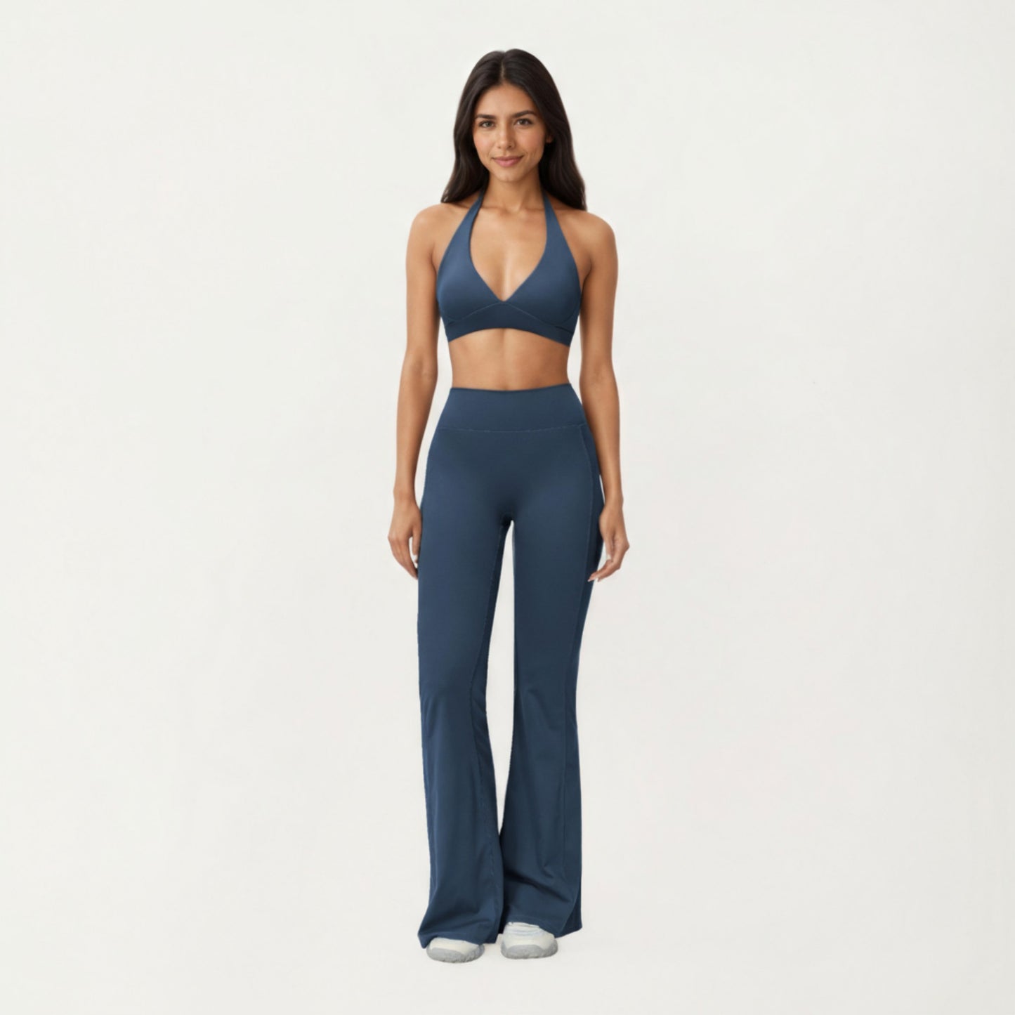 Anna-Kaci Active Women's High Waist Flare Leg Athletic Pants with Smooth Stretch Fabric and Contoured Supportive Fit for Comfortable Daily Movement