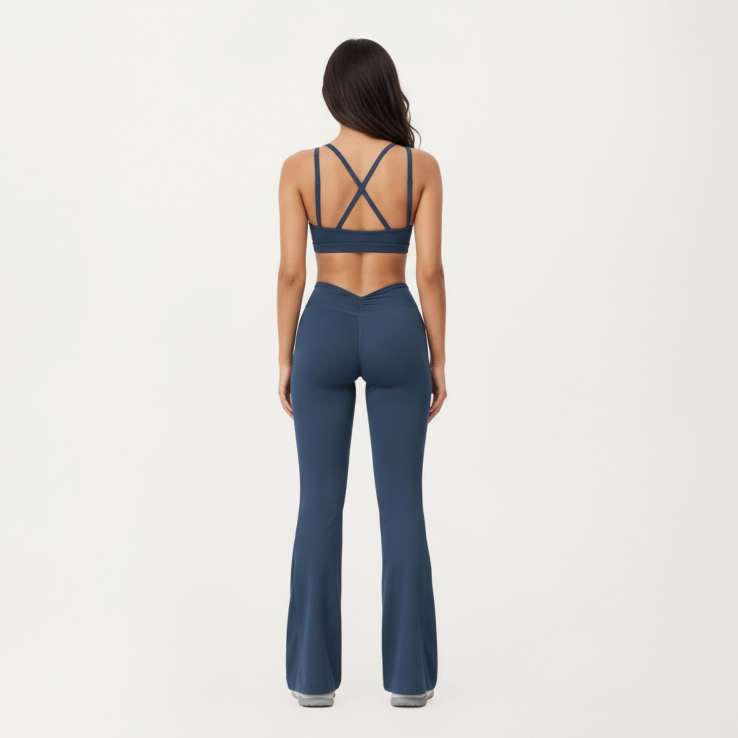 Anna-Kaci Active Women's High Waist Flare Leg Athletic Pants with Smooth Stretch Fabric and Contoured Supportive Fit for Comfortable Daily Movement