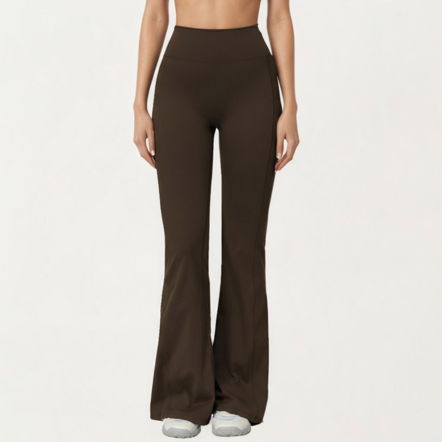 Anna-Kaci Active Women's High Waist Flare Leg Athletic Pants with Smooth Stretch Fabric and Contoured Supportive Fit for Comfortable Daily Movement