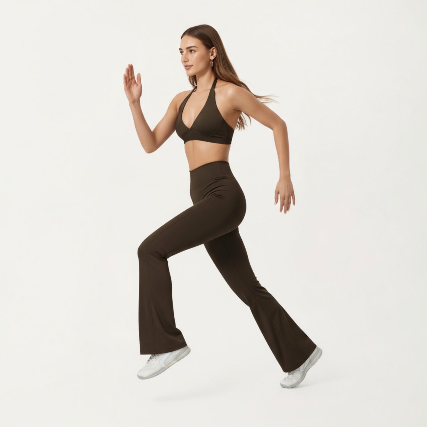 Anna-Kaci Active Women's High Waist Flare Leg Athletic Pants with Smooth Stretch Fabric and Contoured Supportive Fit for Comfortable Daily Movement
