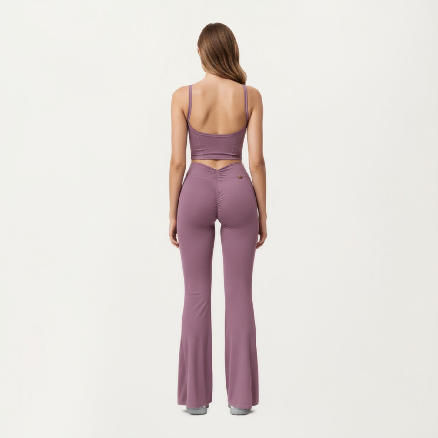 Anna-Kaci Active Women's High Waist Flare Leg Athletic Pants with Smooth Stretch Fabric and Contoured Supportive Fit for Comfortable Daily Movement