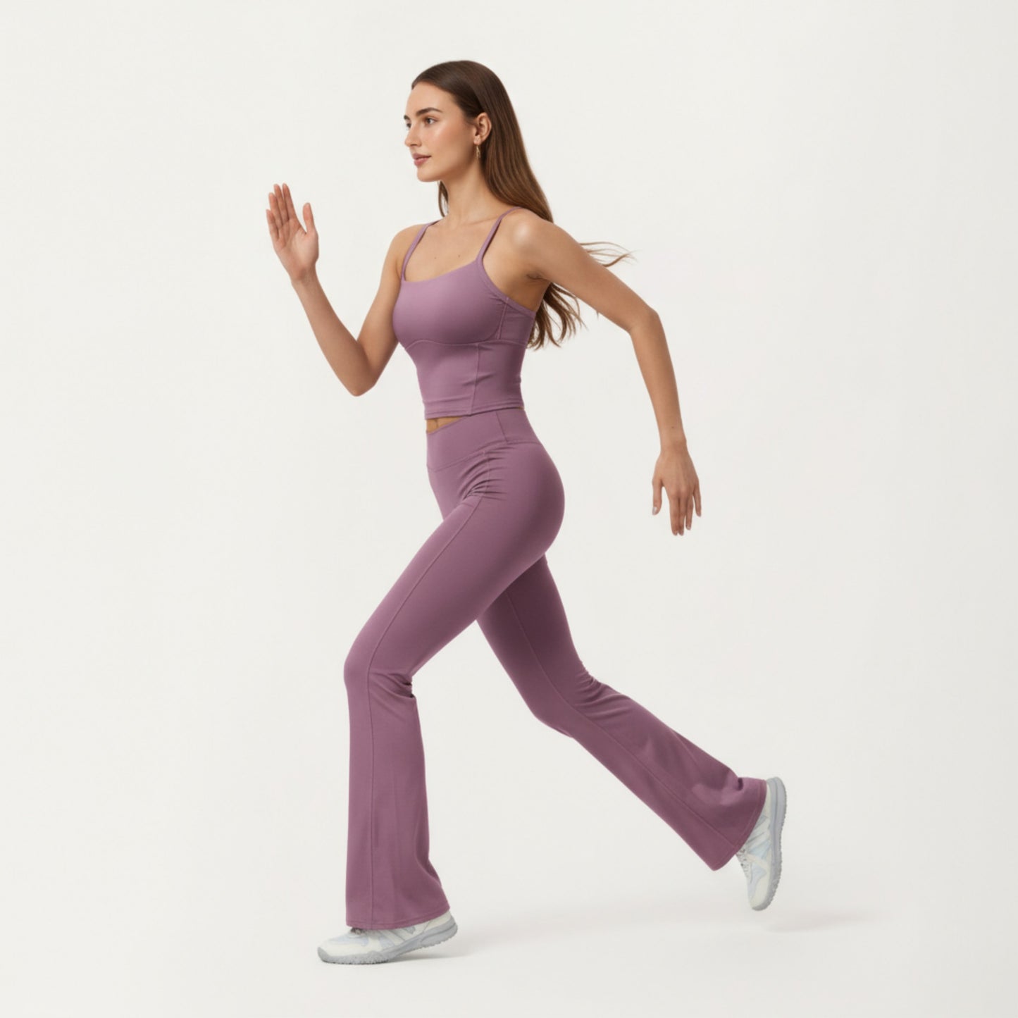 Anna-Kaci Active Women's High Waist Flare Leg Athletic Pants with Smooth Stretch Fabric and Contoured Supportive Fit for Comfortable Daily Movement