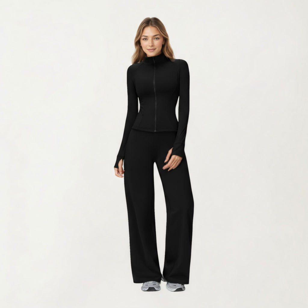 Anna-Kaci Active Women's High Waist Wide Leg Athletic Pants with Smooth Stretch Fabric and Relaxed Contoured Fit for Everyday Movement Comfort