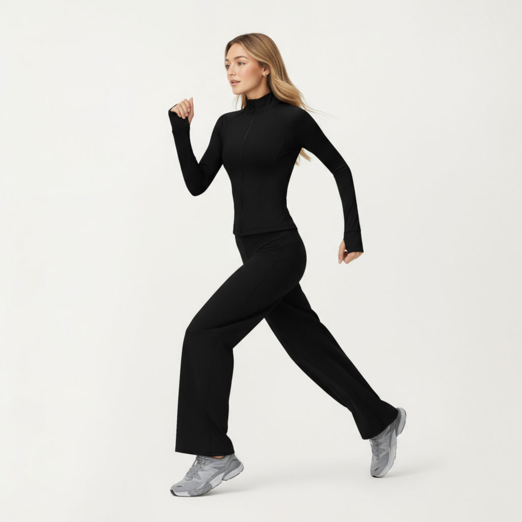 Anna-Kaci Active Women's High Waist Wide Leg Athletic Pants with Smooth Stretch Fabric and Relaxed Contoured Fit for Everyday Movement Comfort