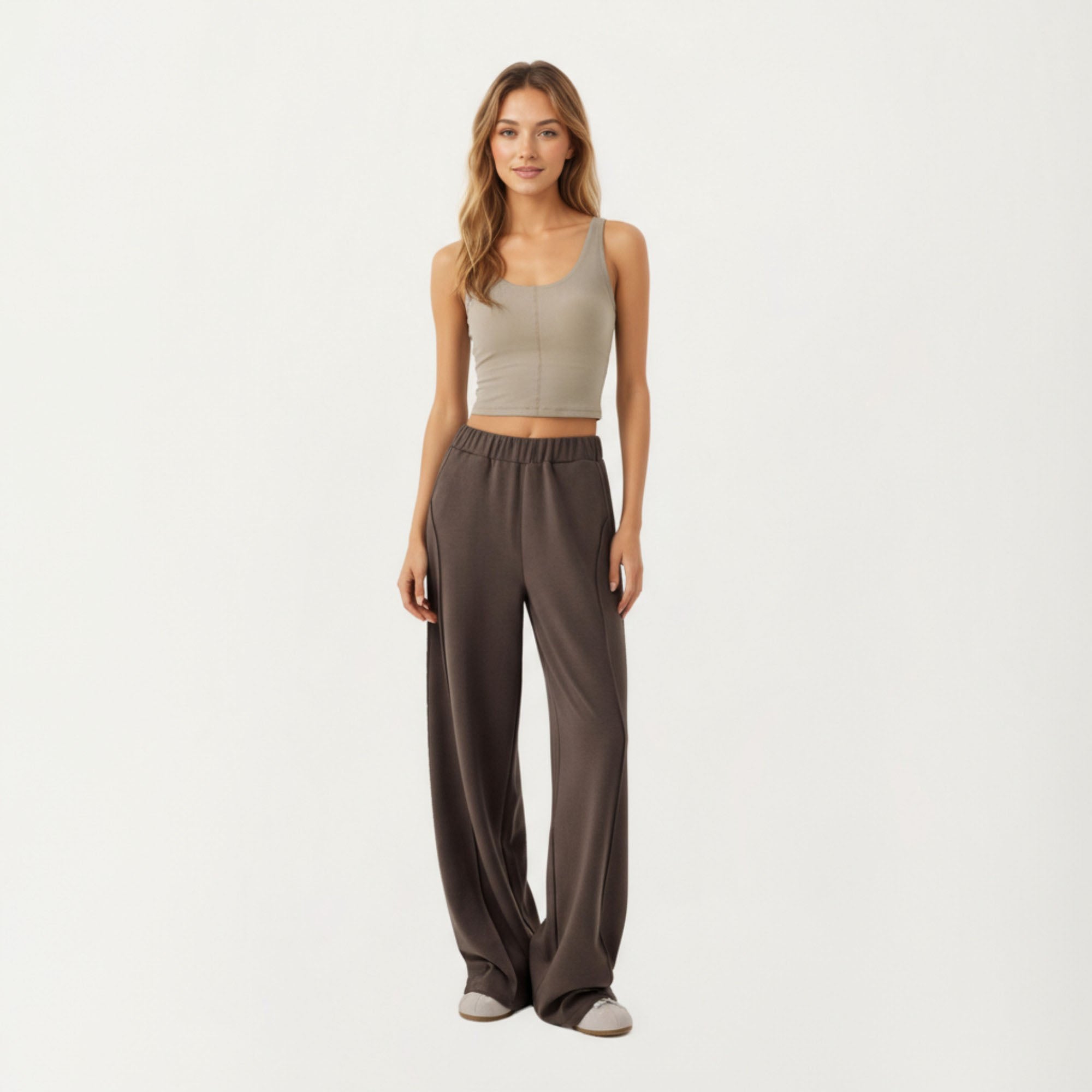 Anna-Kaci Active Women¡¯s Ribbed Cropped Active Tank Top with Soft Stretch Fabric Scoop Neckline Contoured Seam Detail