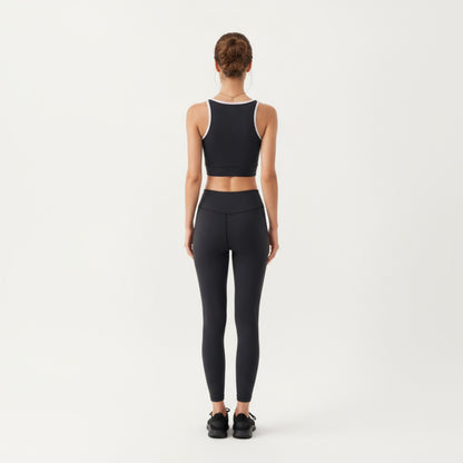 Anna-Kaci Active Women¡¯s Stretch Sports Bra with Scoop Neckline Contrast Trim and Supportive Wrapped Underband Design