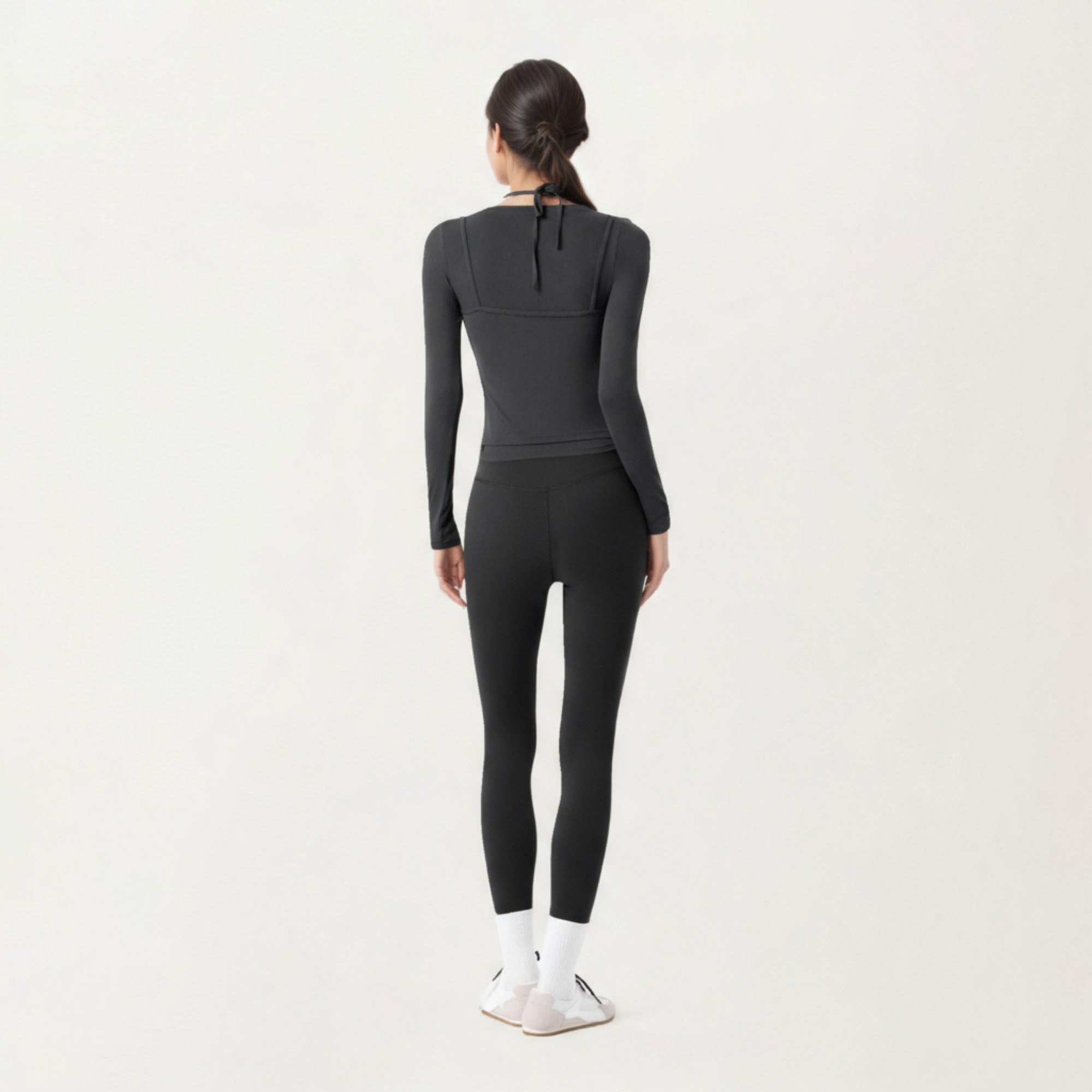 Anna-Kaci Active Women¡¯s Long Sleeve Active Top with Layered Strap Detail Slim Contoured Fit and Modern Minimal Silhouette