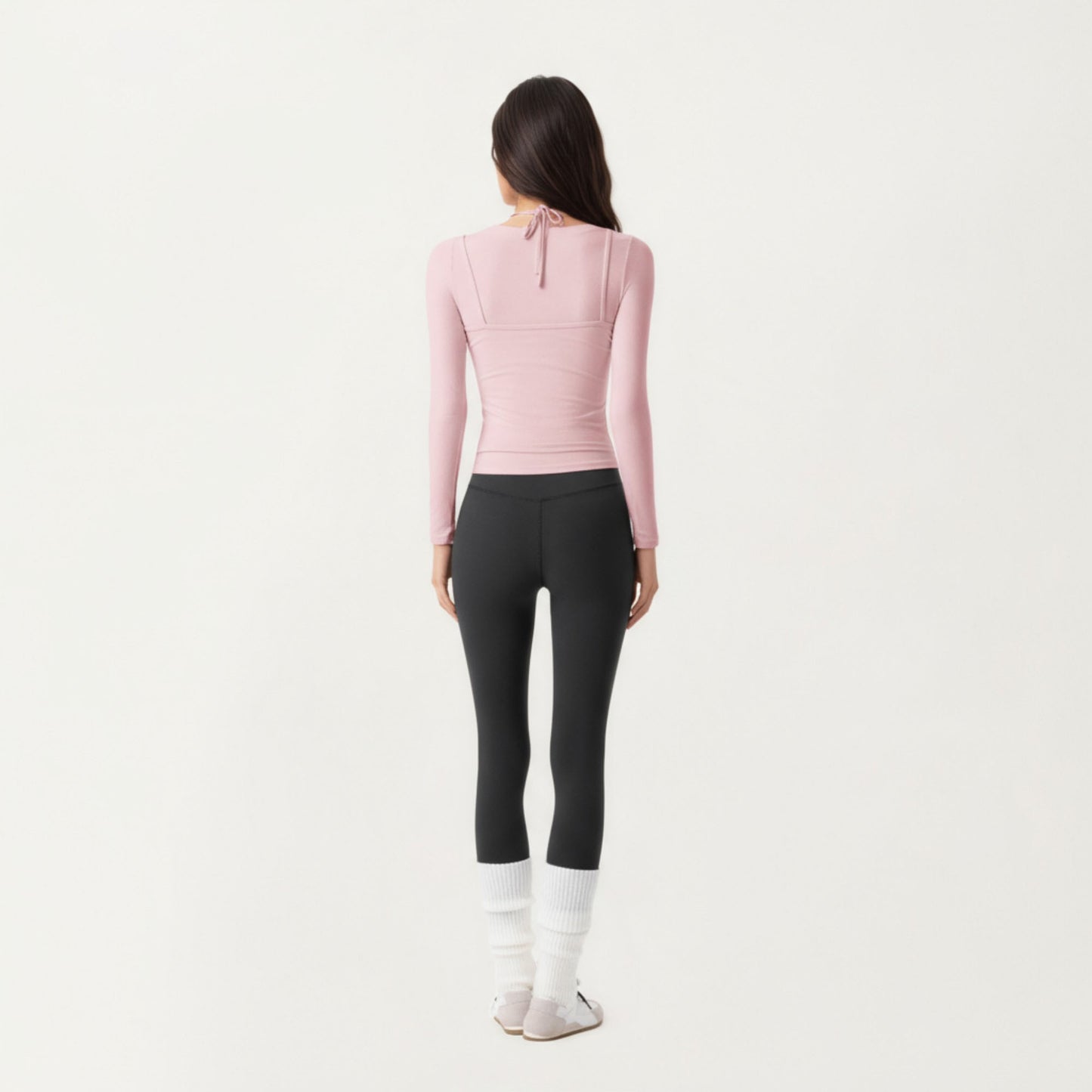 Anna-Kaci Active Women¡¯s Long Sleeve Active Top with Layered Strap Detail Slim Contoured Fit and Modern Minimal Silhouette
