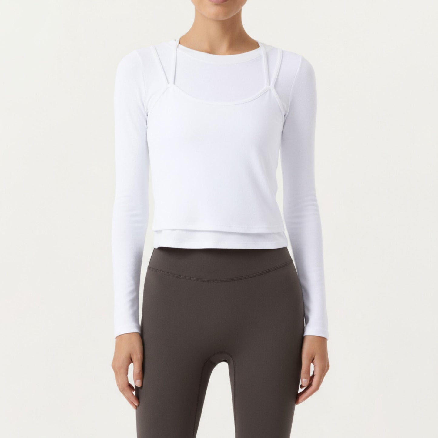 Anna-Kaci Active Women¡¯s Long Sleeve Active Top with Layered Strap Detail Slim Contoured Fit and Modern Minimal Silhouette