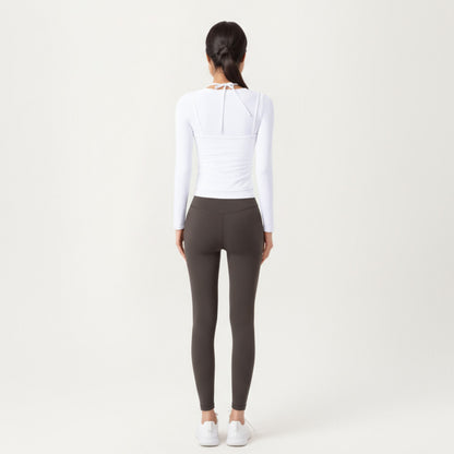 Anna-Kaci Active Women¡¯s Long Sleeve Active Top with Layered Strap Detail Slim Contoured Fit and Modern Minimal Silhouette
