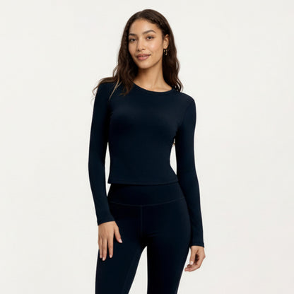 Anna-Kaci Active Women¡¯s Long Sleeve Fitted Active Top with Smooth Stretch Fabric Contoured Seaming