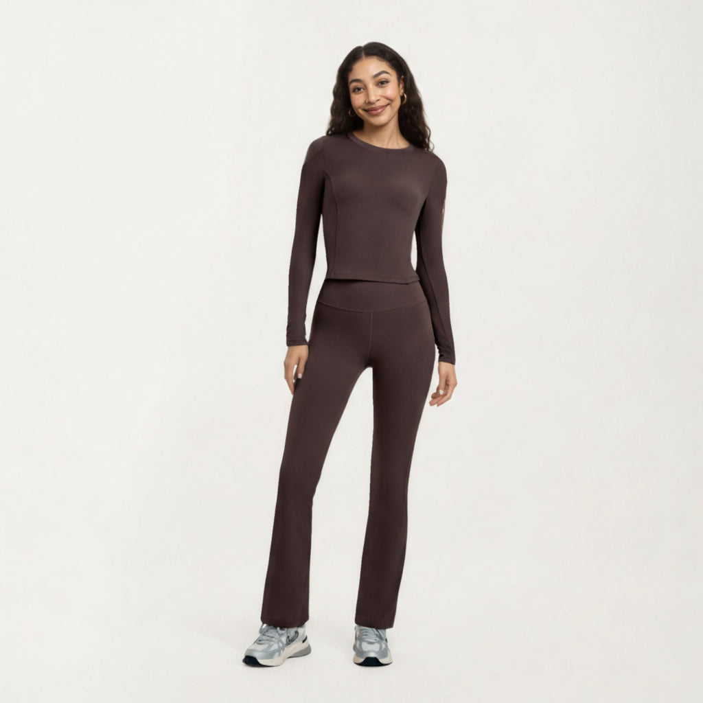 Anna-Kaci Active Women¡¯s Long Sleeve Fitted Active Top with Smooth Stretch Fabric Contoured Seaming