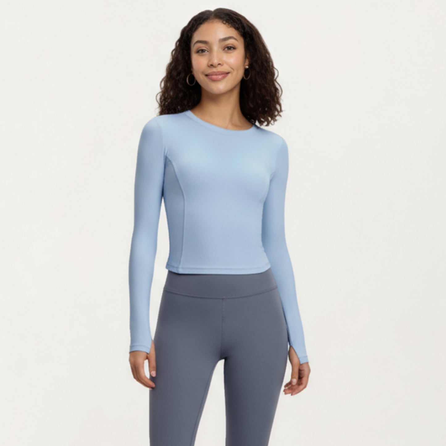 Anna-Kaci Active Women¡¯s Long Sleeve Fitted Active Top with Smooth Stretch Fabric Contoured Seaming
