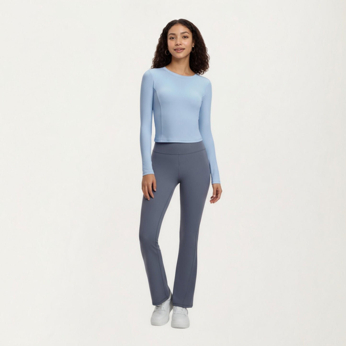 Anna-Kaci Active Women¡¯s Long Sleeve Fitted Active Top with Smooth Stretch Fabric Contoured Seaming