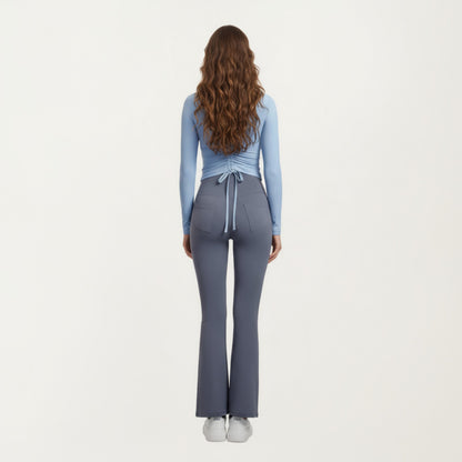 Anna-Kaci Active Women¡¯s Long Sleeve Fitted Active Top with Smooth Stretch Fabric Contoured Seaming