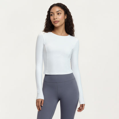 Anna-Kaci Active Women¡¯s Long Sleeve Fitted Active Top with Smooth Stretch Fabric Contoured Seaming