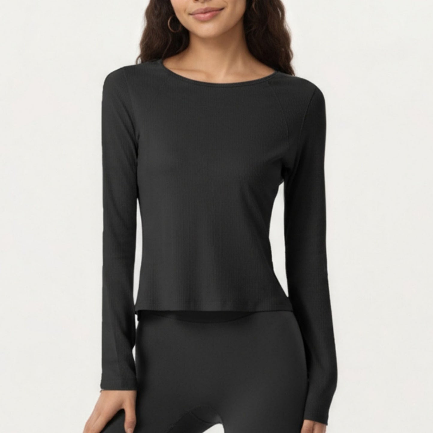 Anna-Kaci Active Women¡¯s Long Sleeve Active Top with Soft Stretch Fabric Crew Neckline Clean Minimal Silhouette