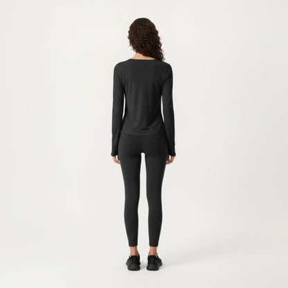 Anna-Kaci Active Women¡¯s Long Sleeve Active Top with Soft Stretch Fabric Crew Neckline Clean Minimal Silhouette