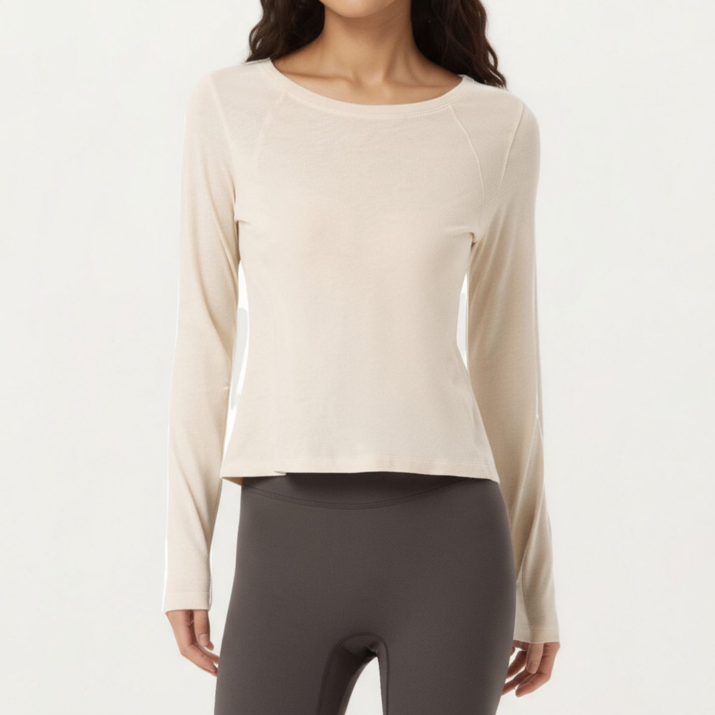 Anna-Kaci Active Women¡¯s Long Sleeve Active Top with Soft Stretch Fabric Crew Neckline Clean Minimal Silhouette