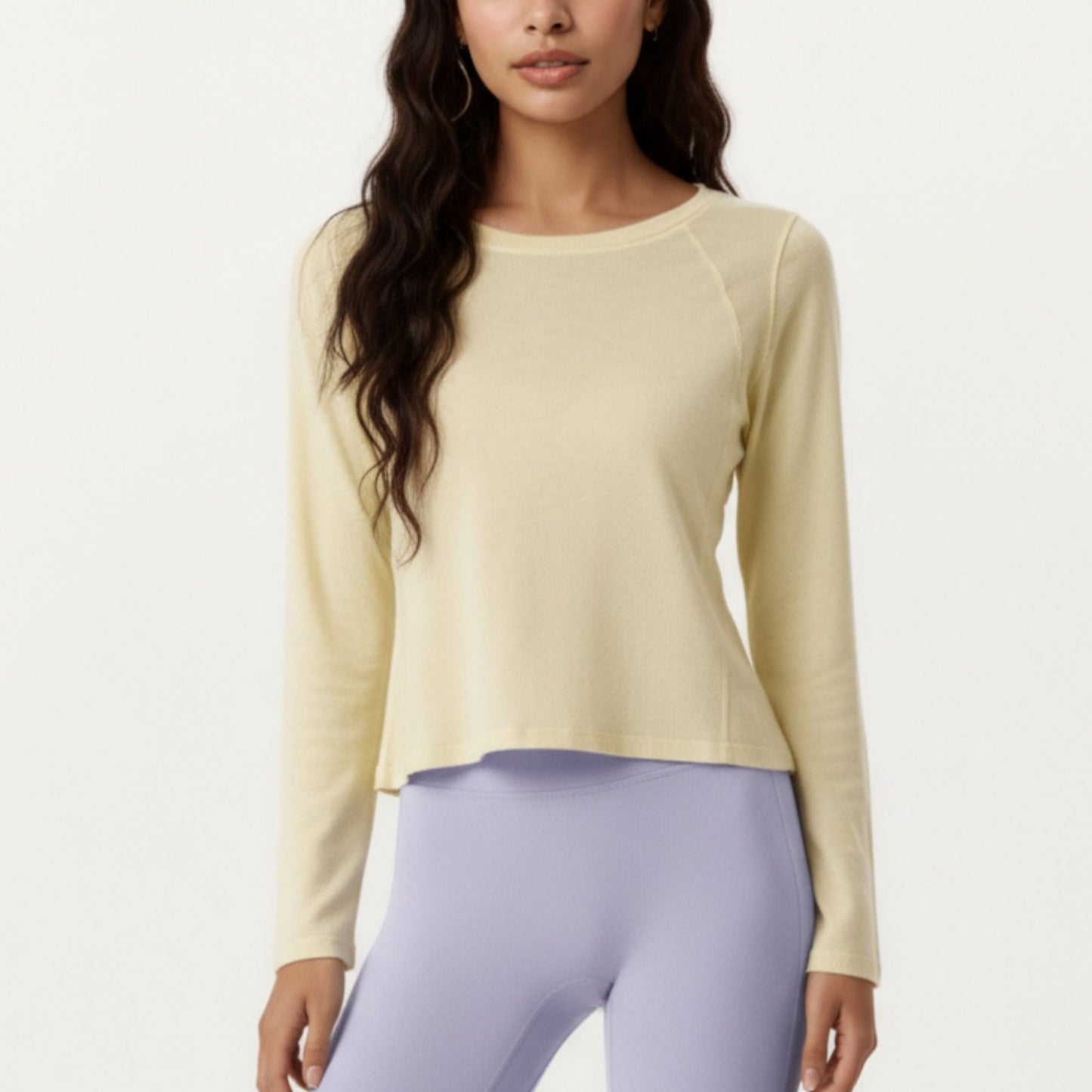 Anna-Kaci Active Women¡¯s Long Sleeve Active Top with Soft Stretch Fabric Crew Neckline Clean Minimal Silhouette