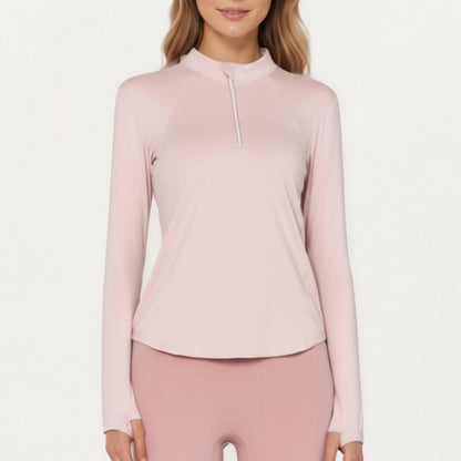 Anna-Kaci Active Women¡¯s Long Sleeve Active Top with High Neck Half Zip Front Smooth Stretch Fabric and Contoured Fit