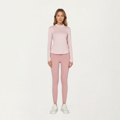 Anna-Kaci Active Women¡¯s Long Sleeve Active Top with High Neck Half Zip Front Smooth Stretch Fabric and Contoured Fit