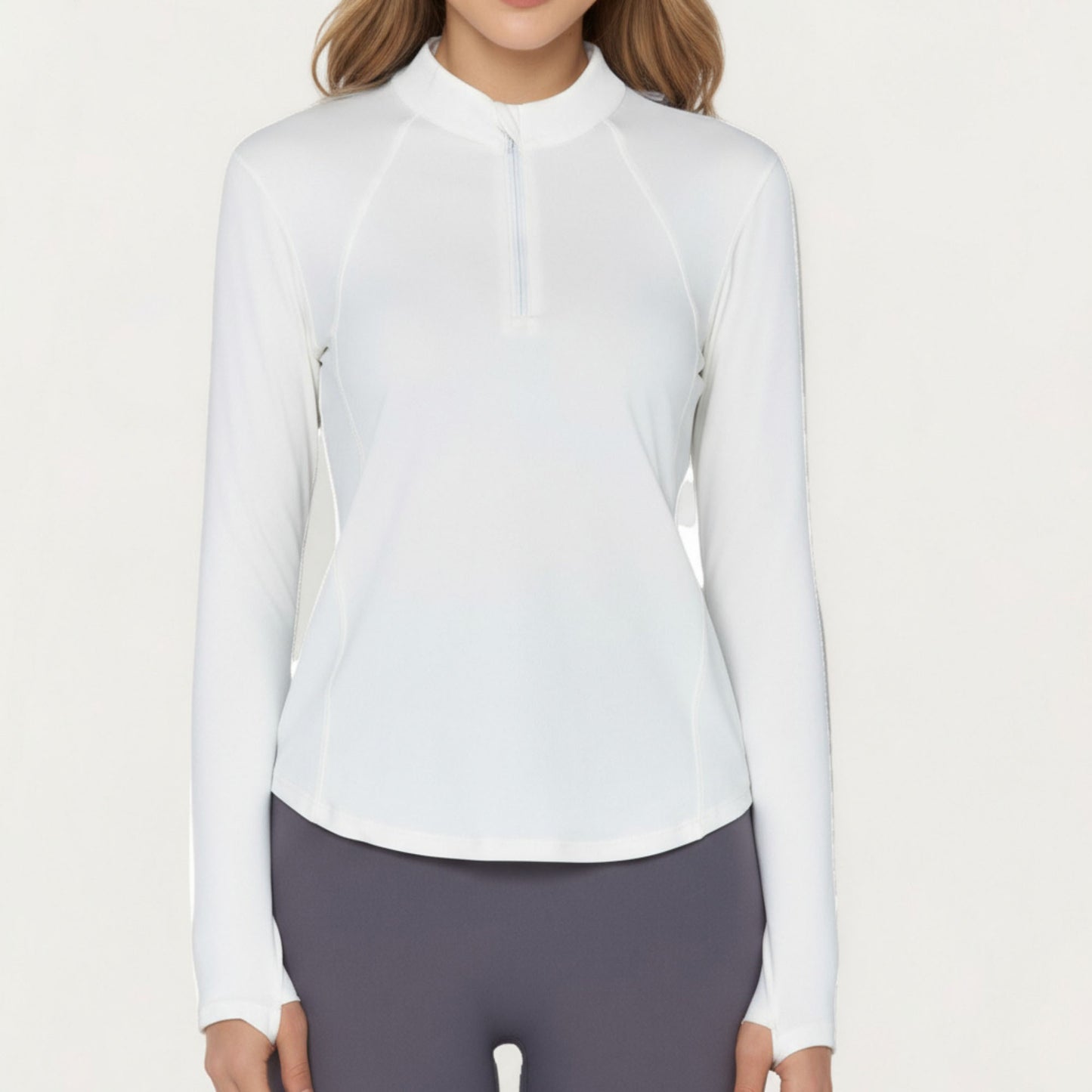 Anna-Kaci Active Women¡¯s Long Sleeve Active Top with High Neck Half Zip Front Smooth Stretch Fabric and Contoured Fit