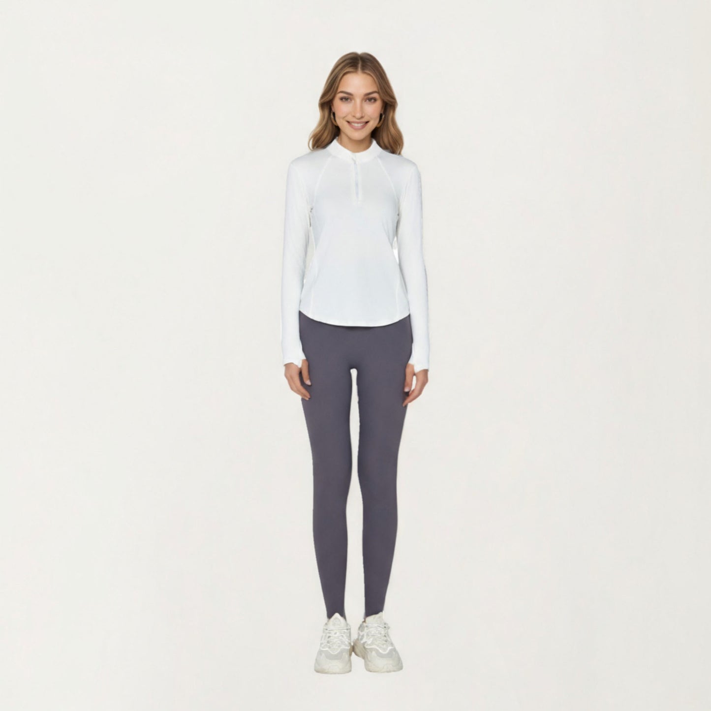 Anna-Kaci Active Women¡¯s Long Sleeve Active Top with High Neck Half Zip Front Smooth Stretch Fabric and Contoured Fit