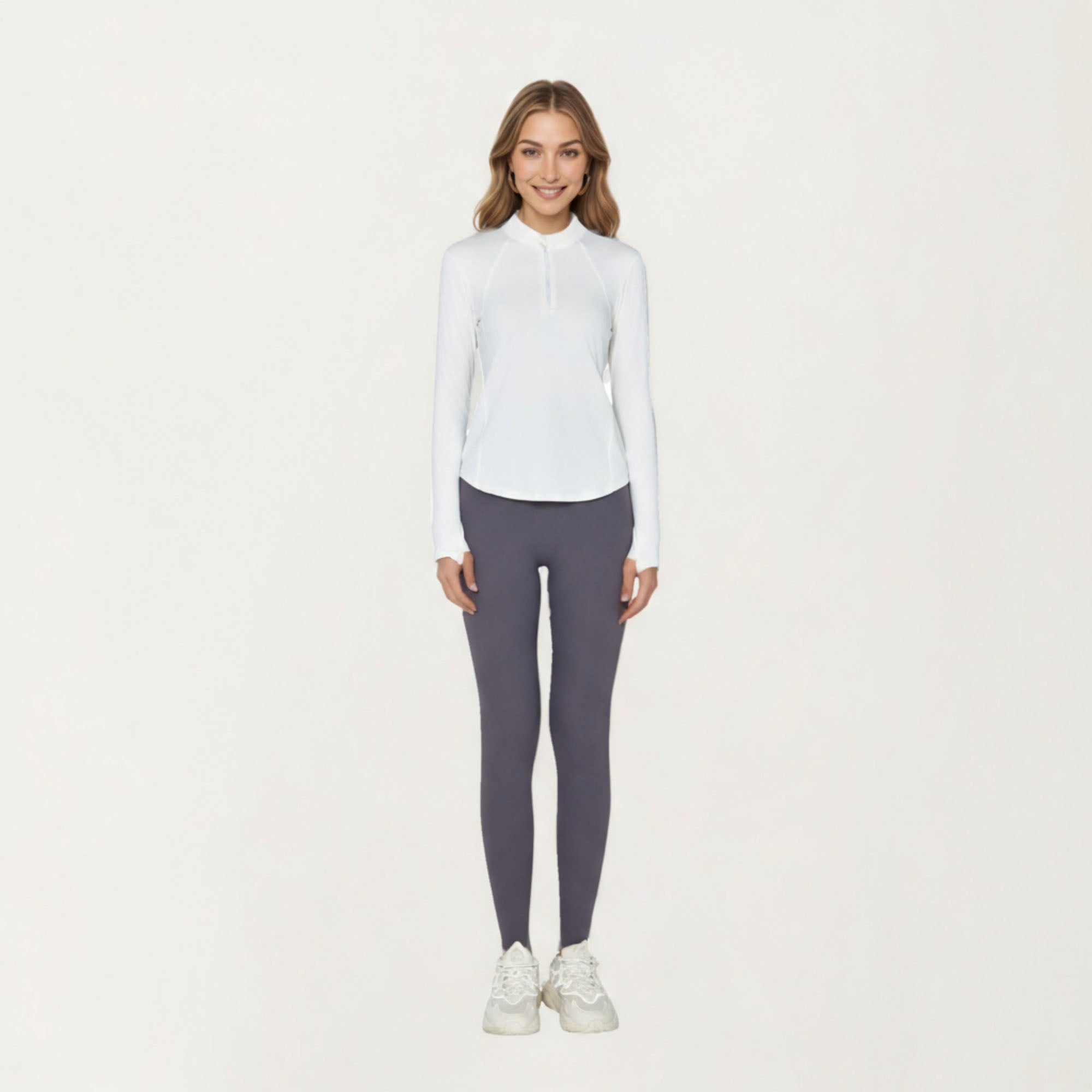 Anna-Kaci Active Women¡¯s Long Sleeve Active Top with High Neck Half Zip Front Smooth Stretch Fabric and Contoured Fit