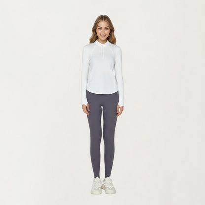 Anna-Kaci Active Women¡¯s Long Sleeve Active Top with High Neck Half Zip Front Smooth Stretch Fabric and Contoured Fit