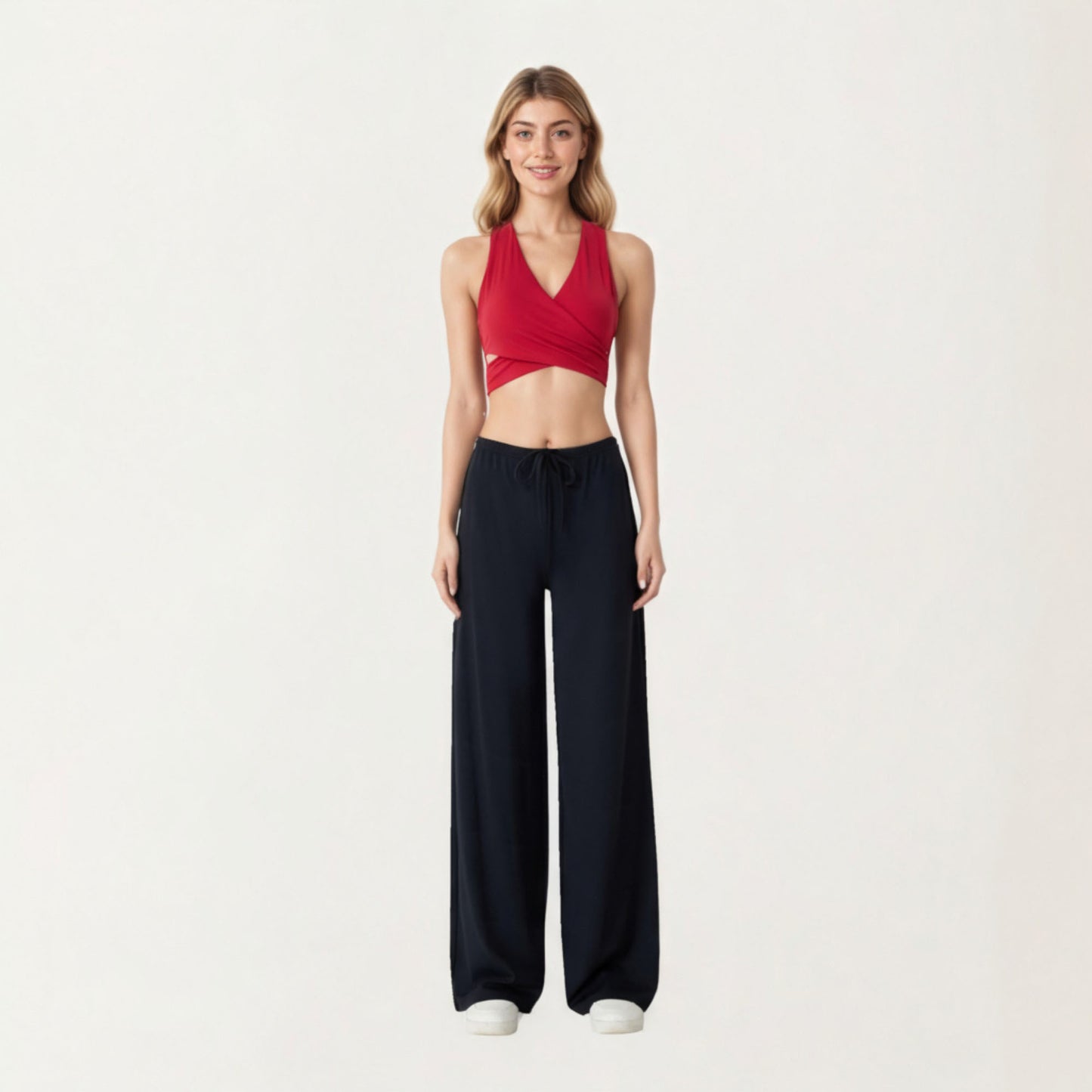 Anna-Kaci Active Women¡¯s High Waist Wide Leg Lounge Pants with Soft Stretch Fabric Adjustable Drawstring Waistband